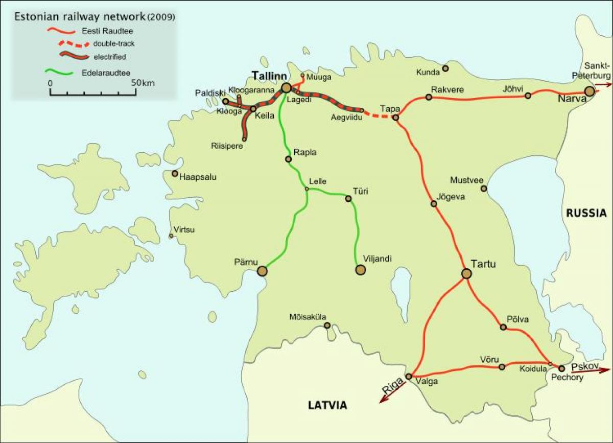 карта эстонская чыгунка