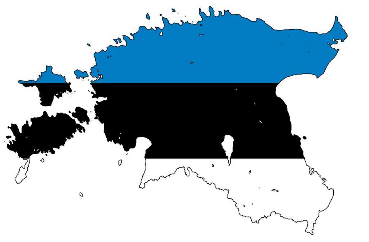 карта сцяг Эстоніі
