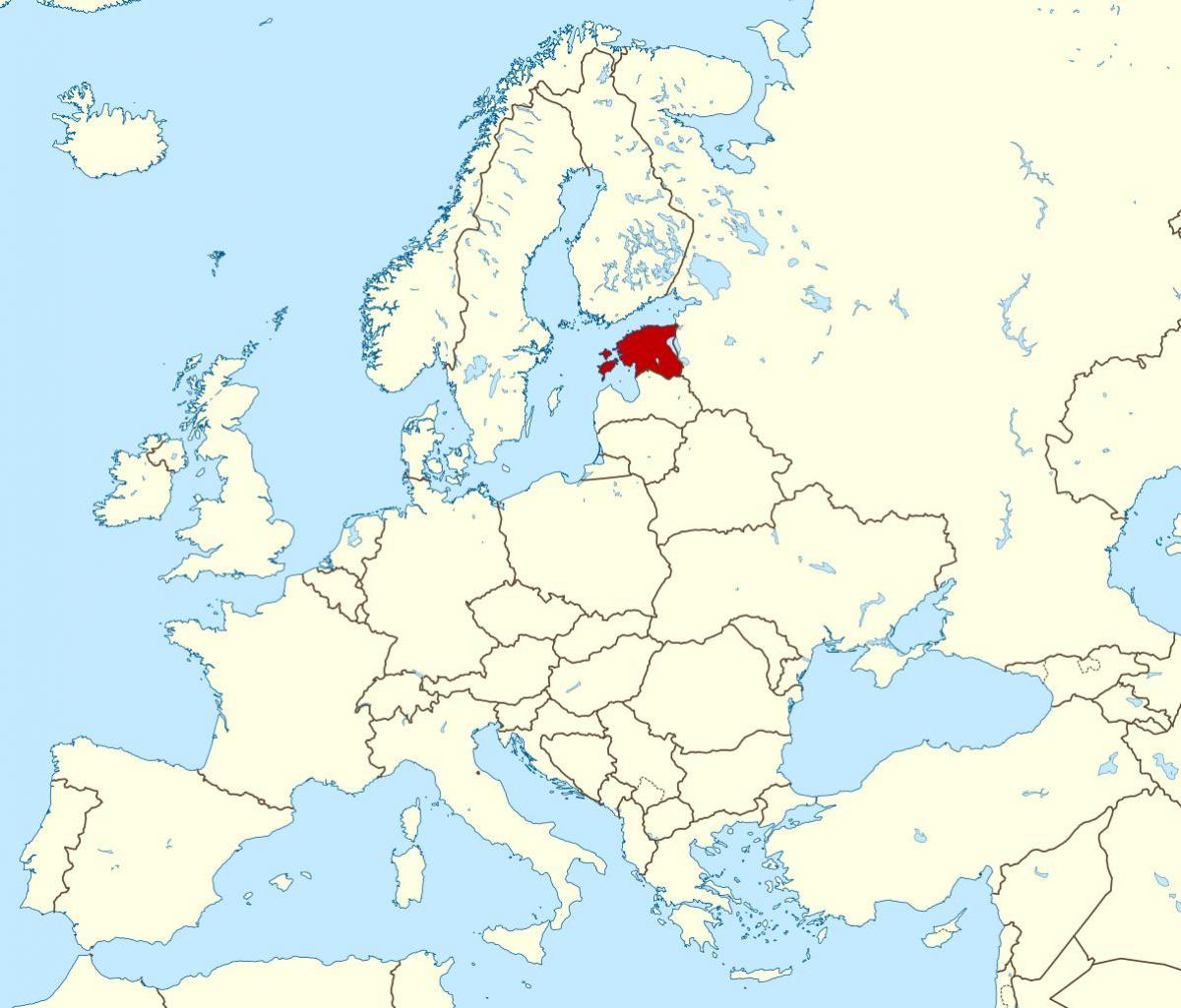 Размяшчэнне Эстоніі на карце свету