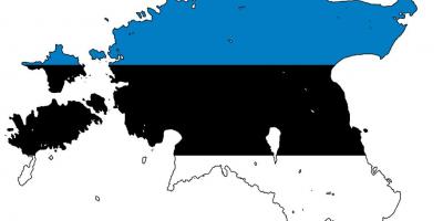 Карта сцяг Эстоніі