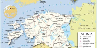 Карта Эстоніі