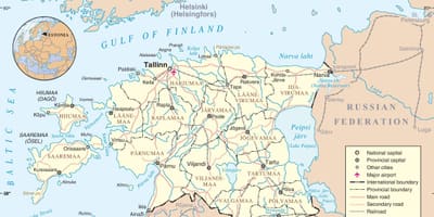 Эстонія на карце