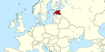 Размяшчэнне Эстоніі на карце свету