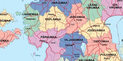 Карта Эстоніі палітычныя