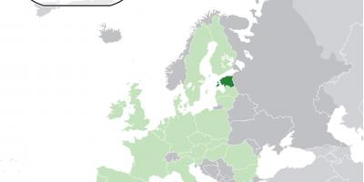 Эстонія на карце Еўропы